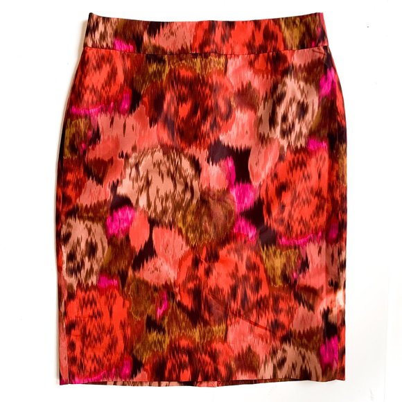 J. Crew Dresses & Skirts - J.CREW 100% silk pencil skirt floral shades of red